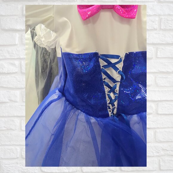Blue and White Ballet Recital Costume (6 Years) – Leotard with Corset Tutu & bow - Picture 6 of 10